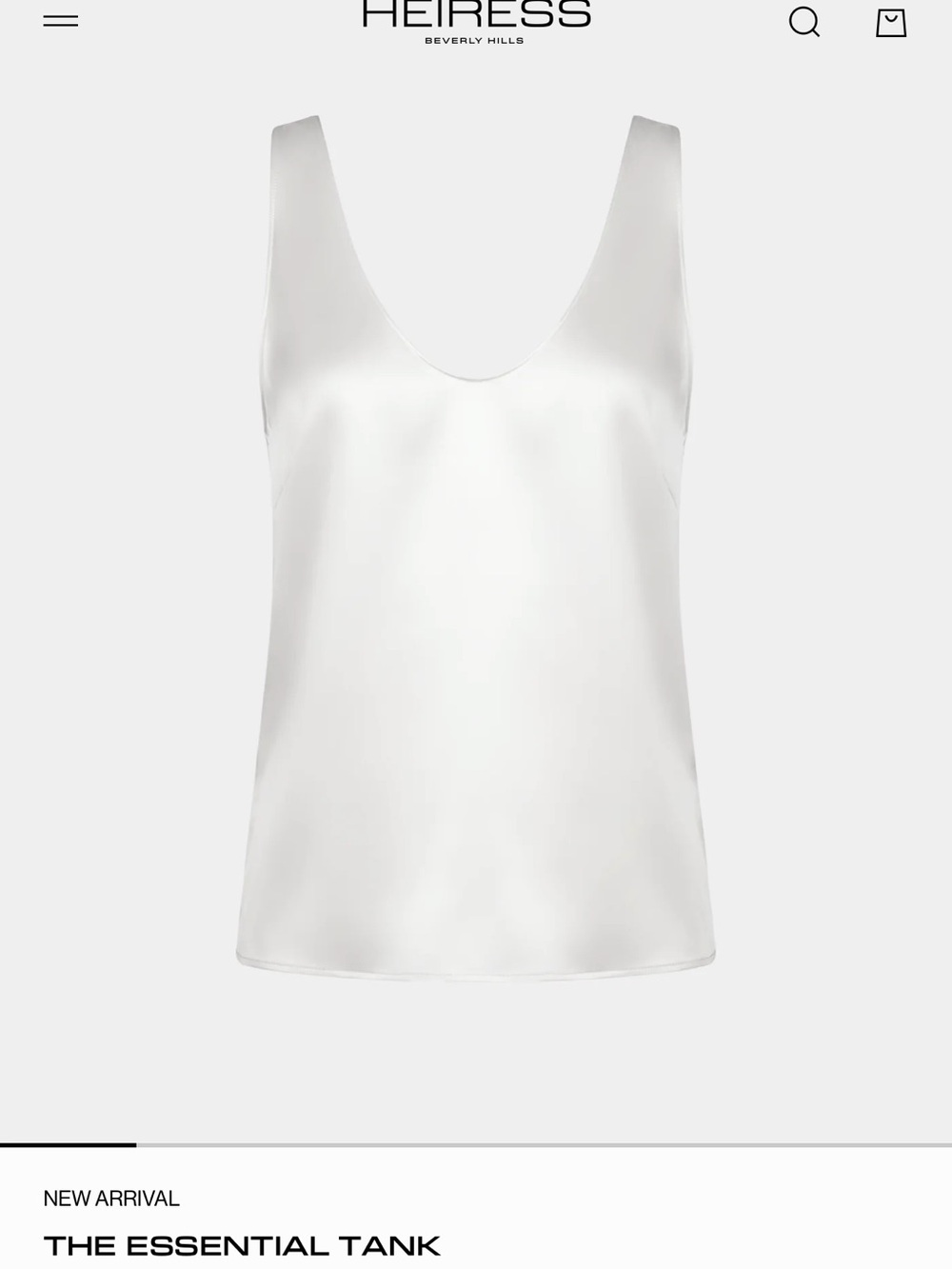 Heiress Beverly Hills White Satin Scoop Neck Tank